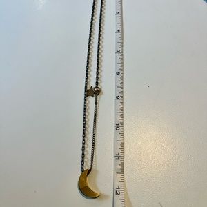 Moon and Star Brass Necklace